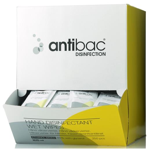 766291 Antibac 600901 H&#229;nddesinfeksjon ANTIBAC v&#229;tservietter Antibac enkeltpakkede v&#229;tservietter